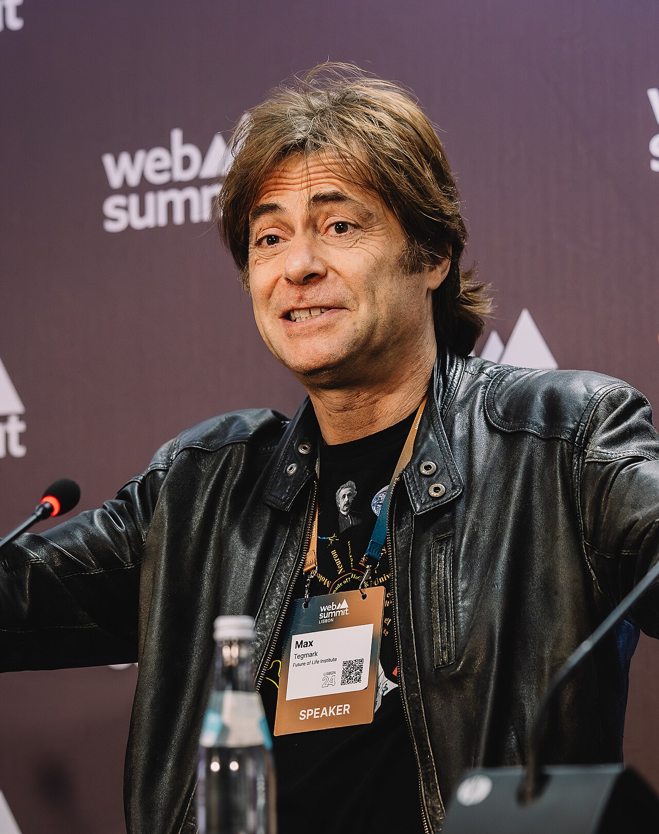 Max Tegmark, president and co-founder of the Future of Life Institute, speaking at a conference in 2024