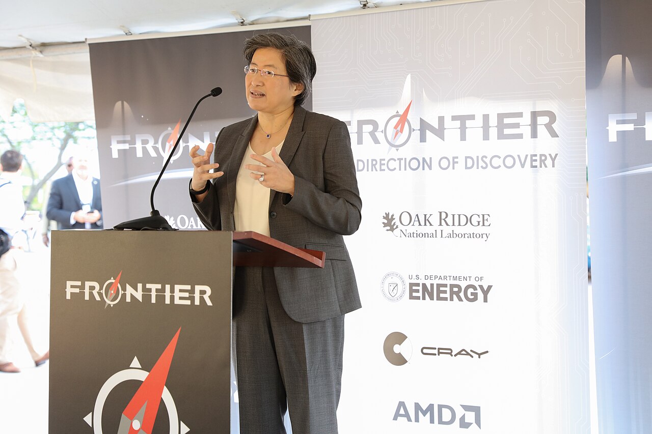 AMD CEO Lisa Su speaking at an Oak Ridge National Laboratory event