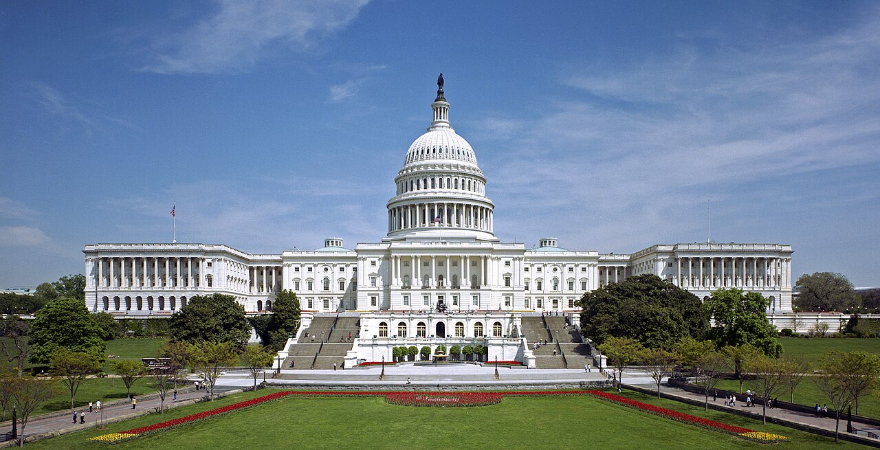 The United States Capitol building, west front, in Washington, D.C.