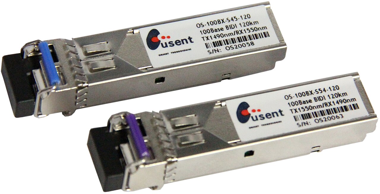 Two bidirectional SFP optical transceiver modules