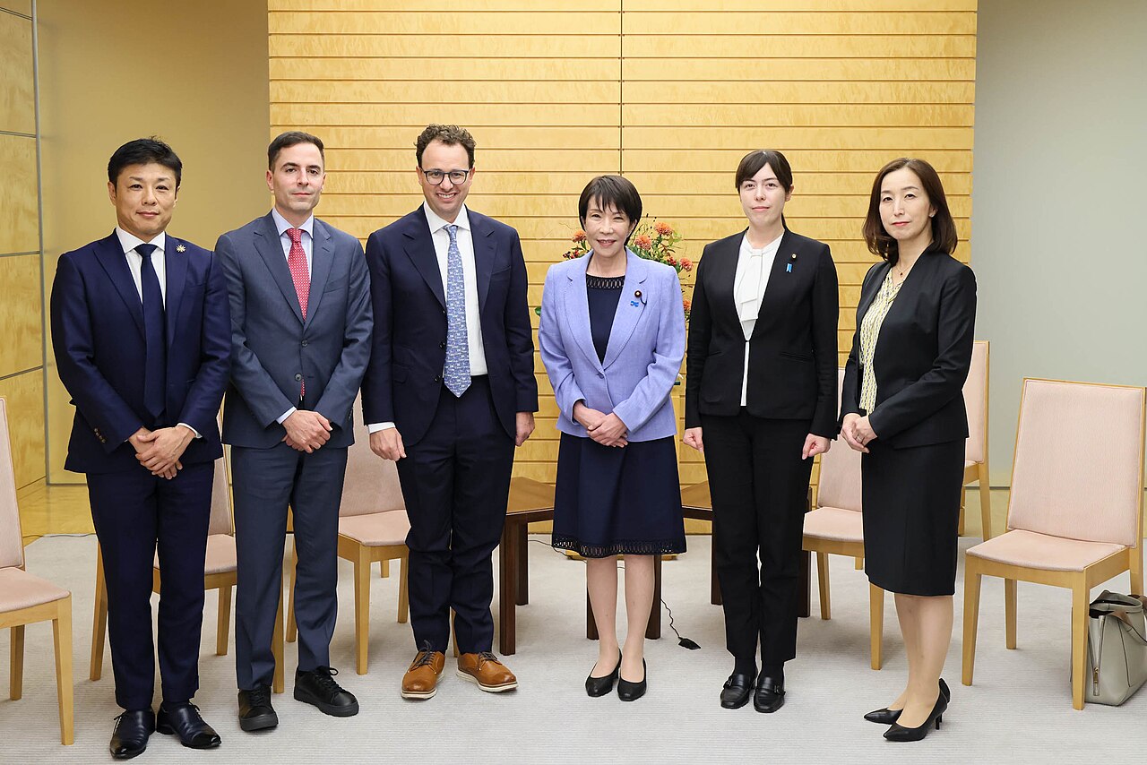 Dario Amodei, Anthropic's co-founder and CEO, third from left, meeting Japanese Prime Minister Sanae Takaichi and other officials in 2025
