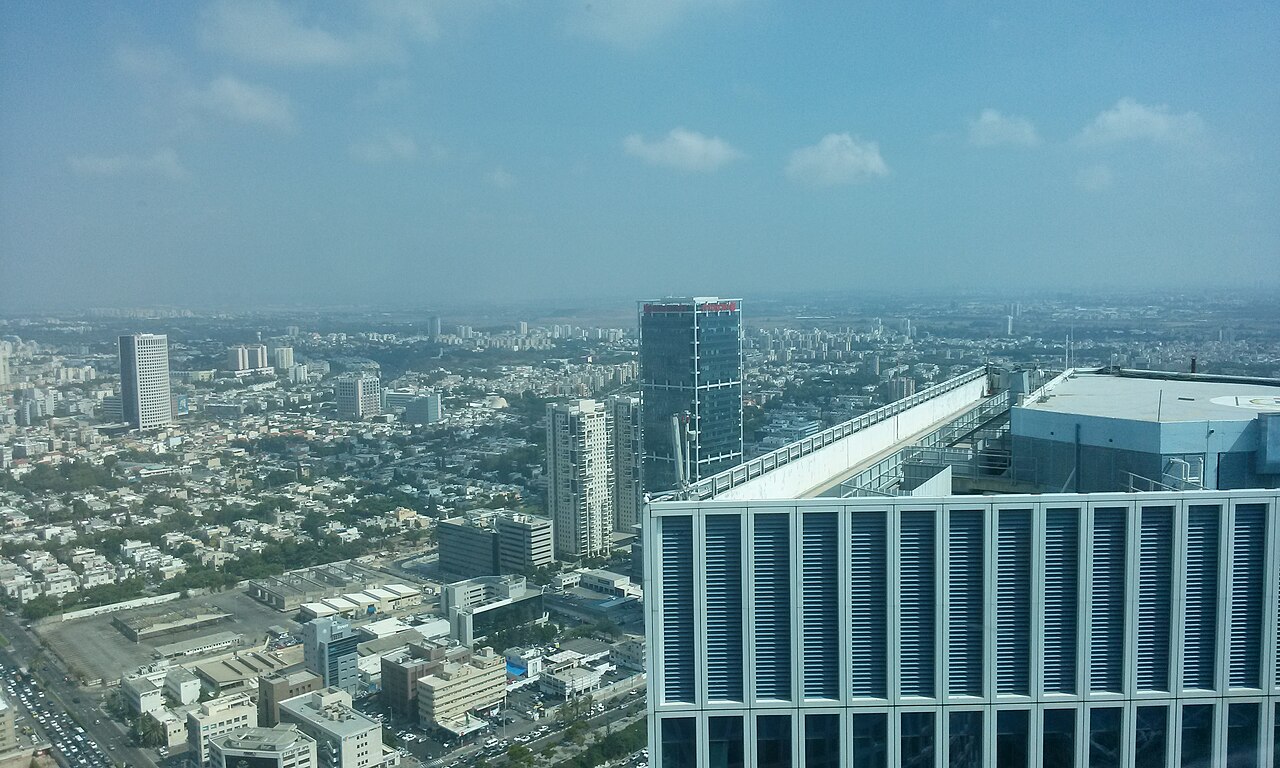 Aerial view of Tel Aviv's high-rise business district