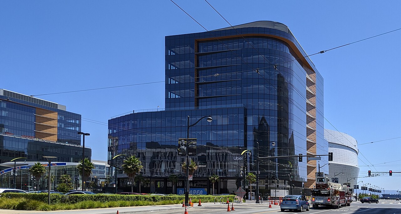 Uber's headquarters office buildings in the Mission Bay neighbourhood of San Francisco