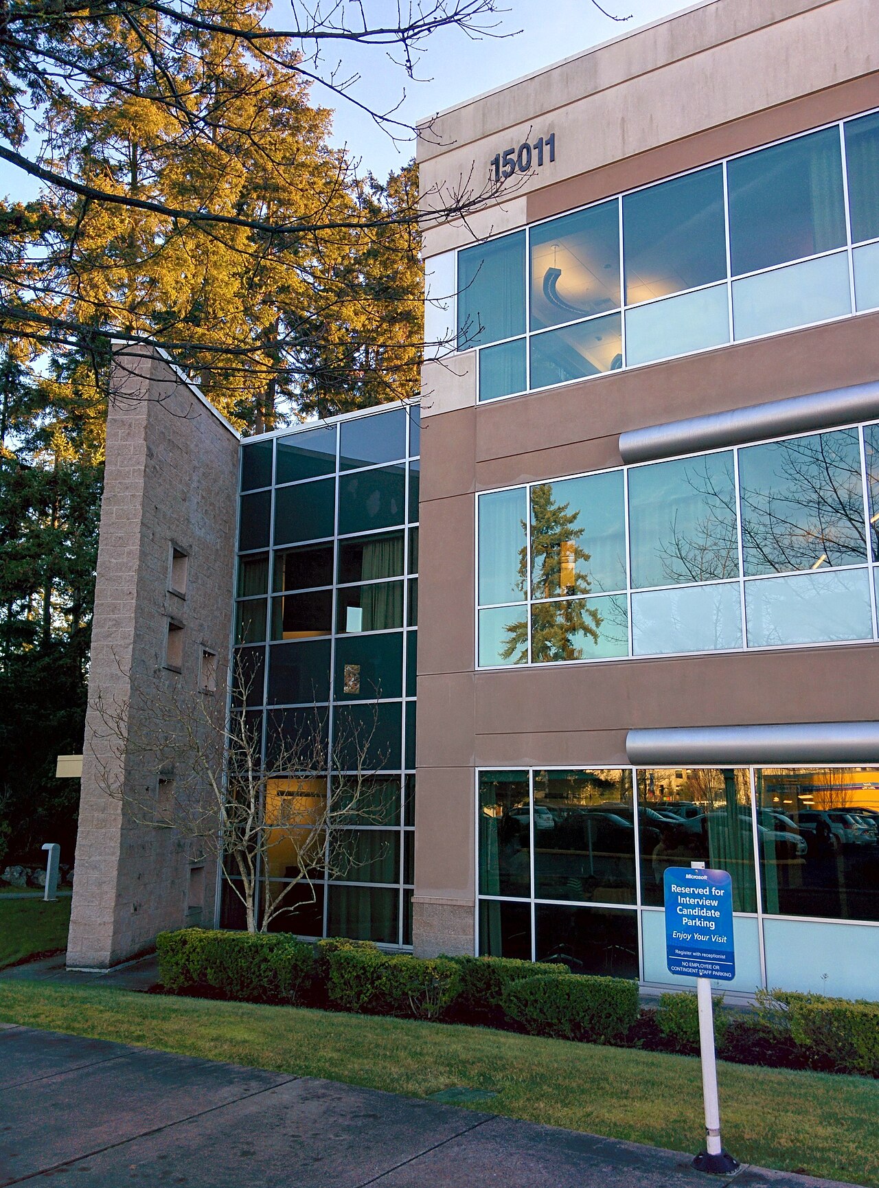 A Microsoft office building on the Redmond, Washington campus, home to the teams behind Windows and Microsoft 365 Copilot