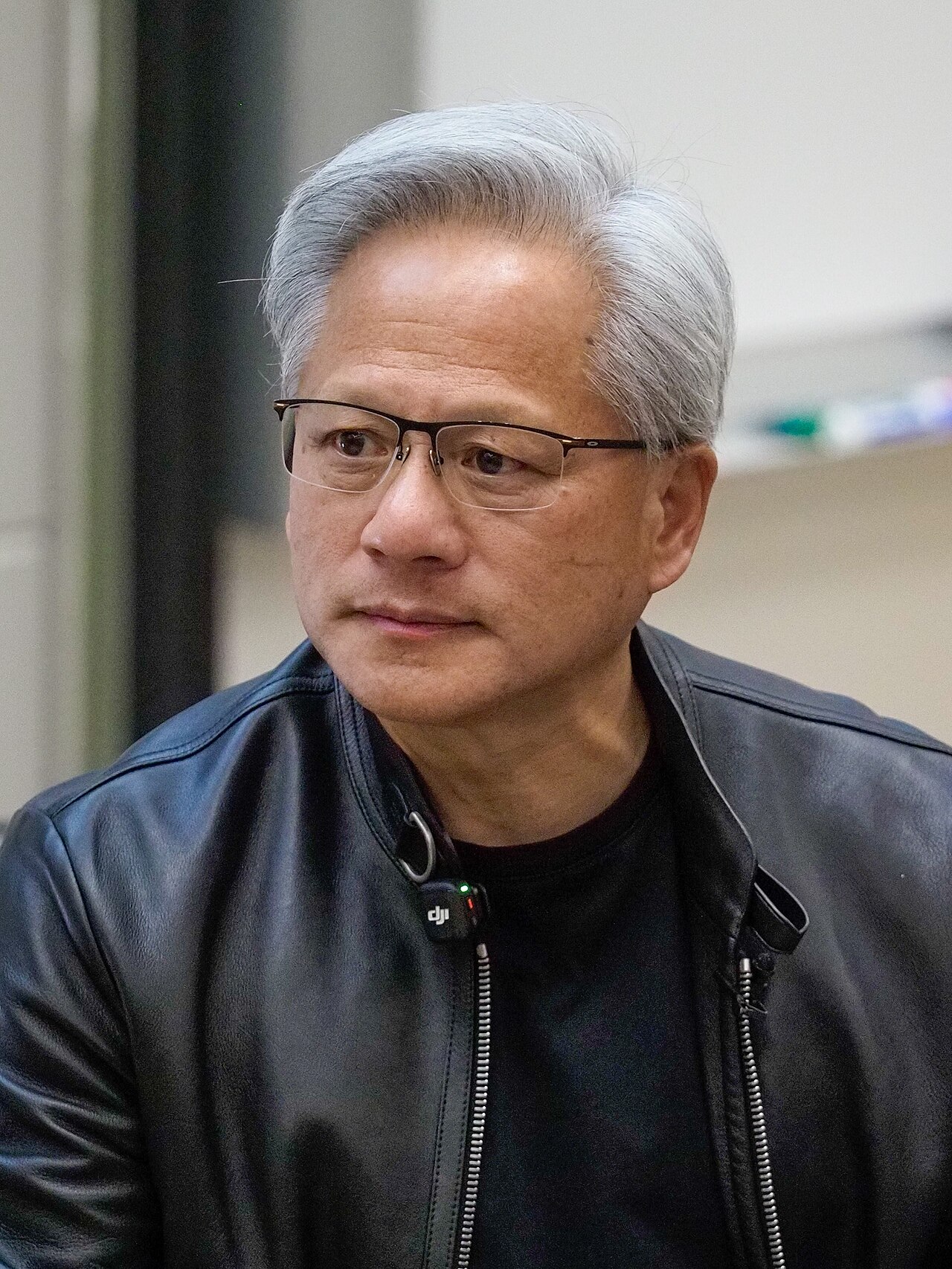 Portrait of Jensen Huang, NVIDIA's founder and CEO, at Stanford University in April 2026