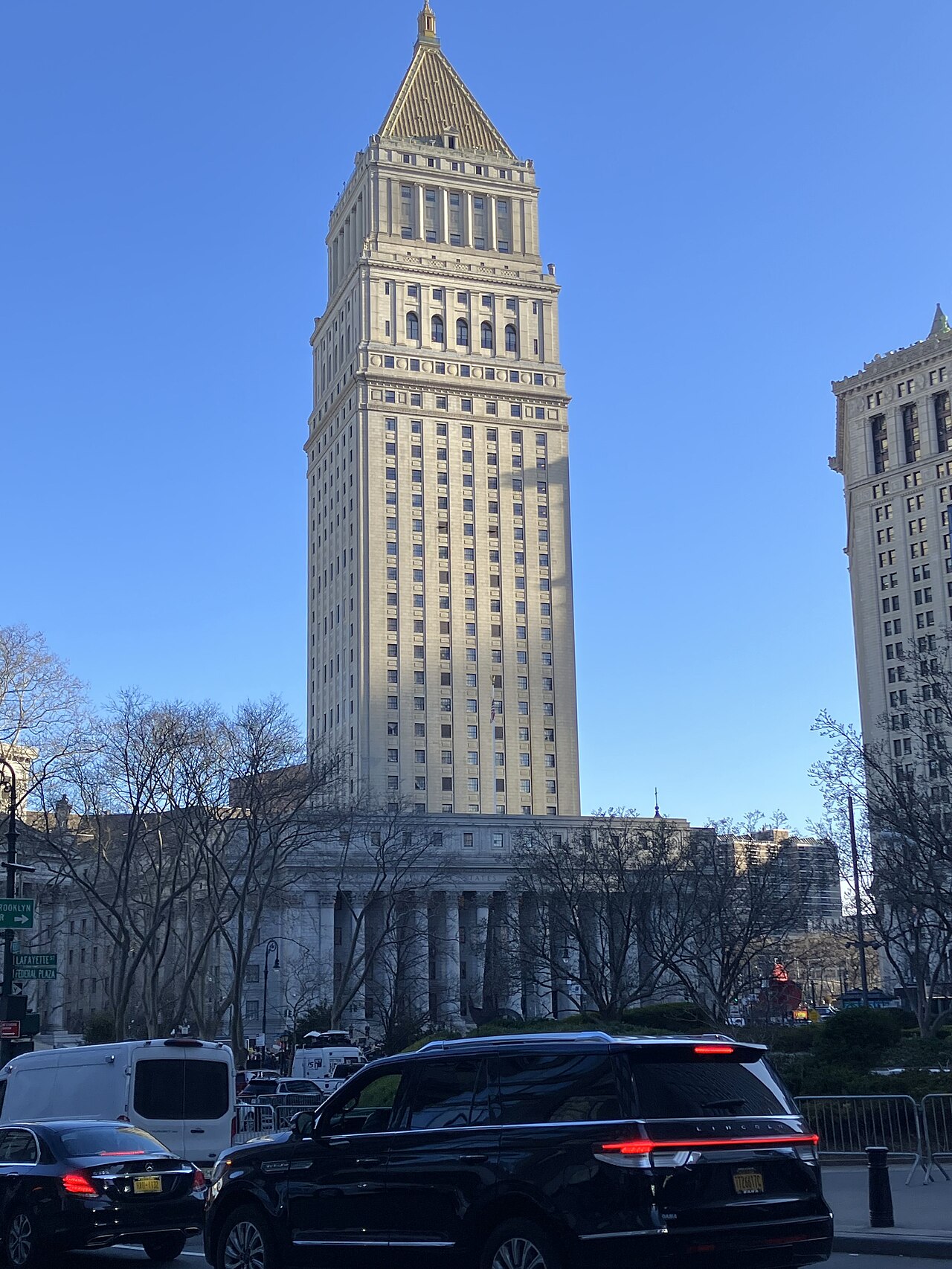 The Thurgood Marshall United States Courthouse in Lower Manhattan